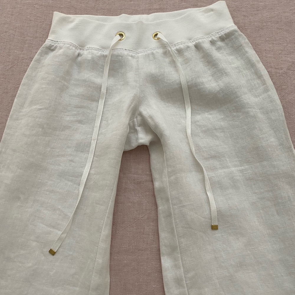 Lilly Pulitzer White Linen Beach Pant